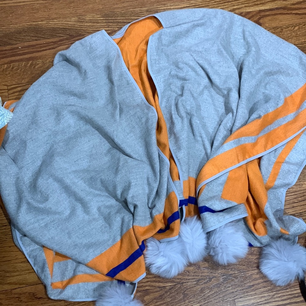 Pom Pom Shaw/shrug oversized fun warm fall wrap. NFS do not buy